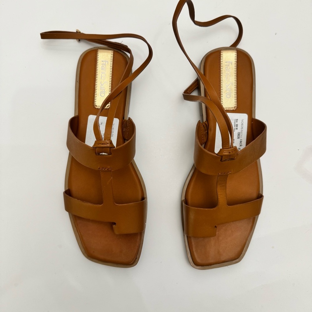 Franco Sardo Maren Ankle Strap Sandals Brown Size 8